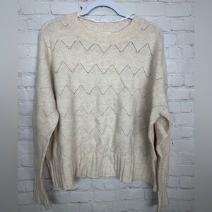 A Loves A Sweater pink wool acrylic Blend Pullover cozy comfy Sz L GUC
